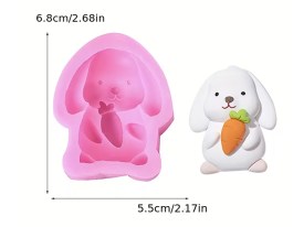 Molde silicona conejo con zanahoria 